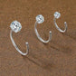 Half Hoop Earrings for Women Lightweight Sterling Silver Stud Earrings for Party Daily Life