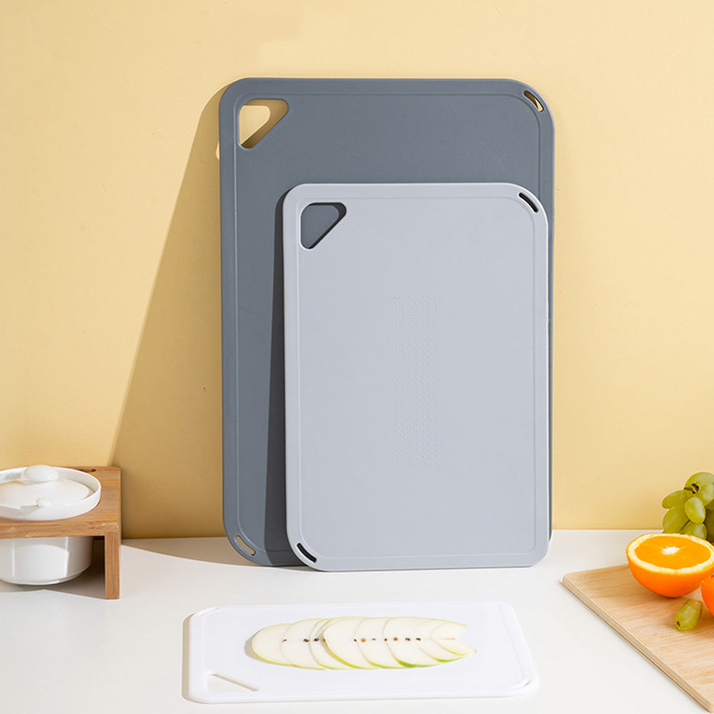 3 PCS Plastic Cutting Board Set with Hanging Loop Non Slip PP Chopping Board for Home