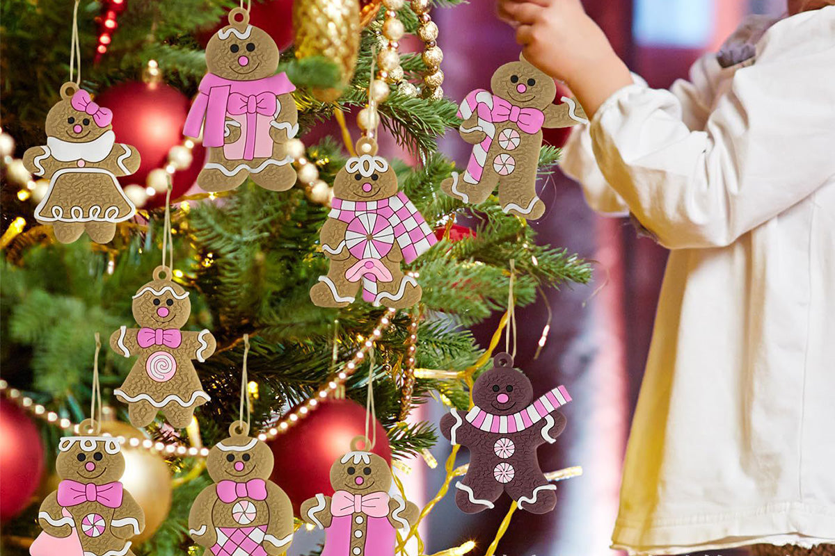 12PCS Gingerbread Man Christmas Decoration For Tree Hanging Pendant For Christmas Tree