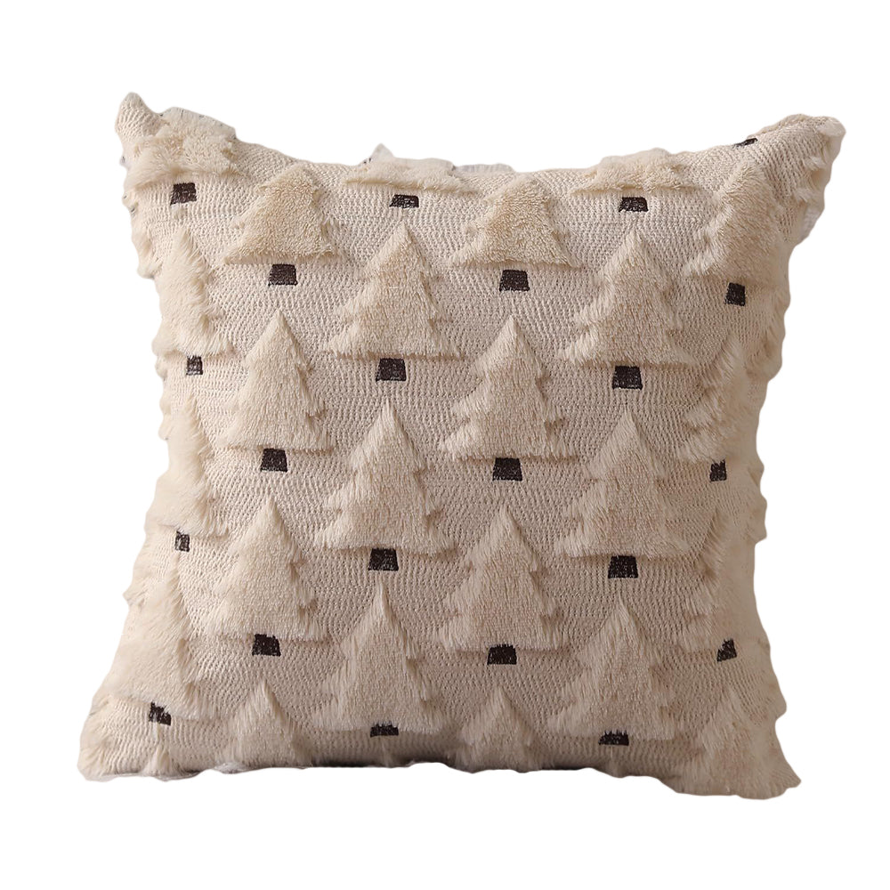 Christmas Pillow Covers 45x45cm Soft Plush Xmas Tree Throw Pillow Cases(No Insert)