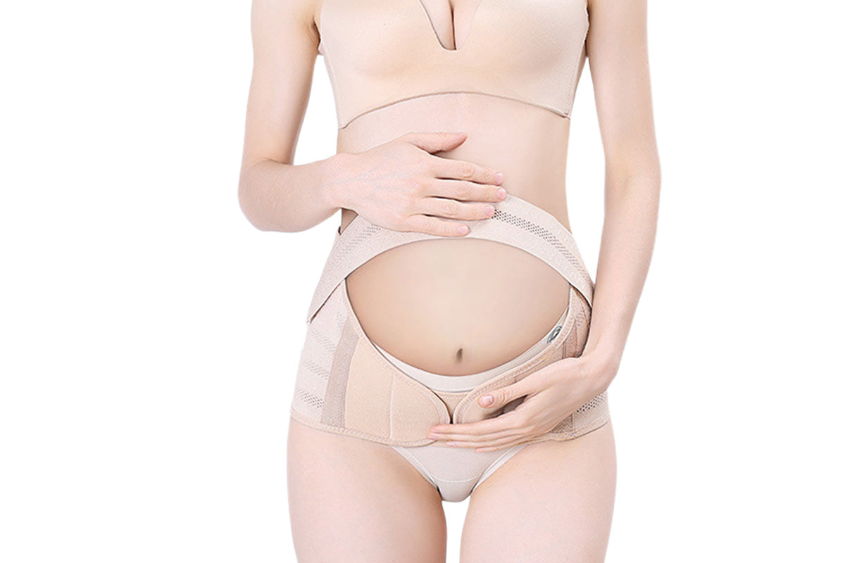 Maternity Belly Support Belt for Pregnancy with Adjustable Abdominal Support-Beige