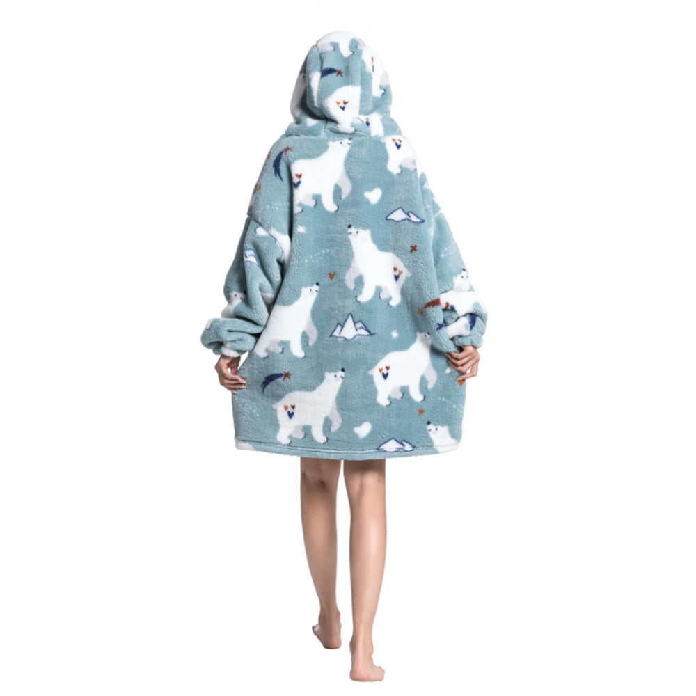 Hooded Blanket Hoodie Ultra Plush Comfy Sweatshirt Fleece-Style 2