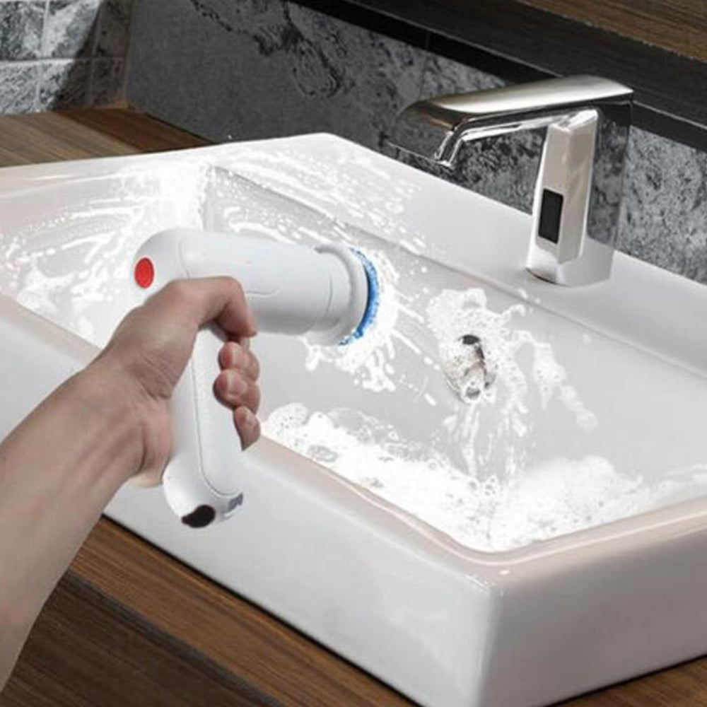 9-In-1 Handheld Chargeable Spin Scrubber Cleaning Brush Kit