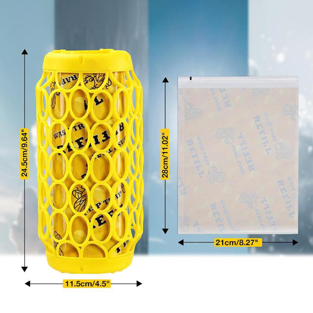 Wasp Trap Outdoor Hanging Carpenter Bee Trap Wasp Killer Insect Catcher Tool with 8 Stickers