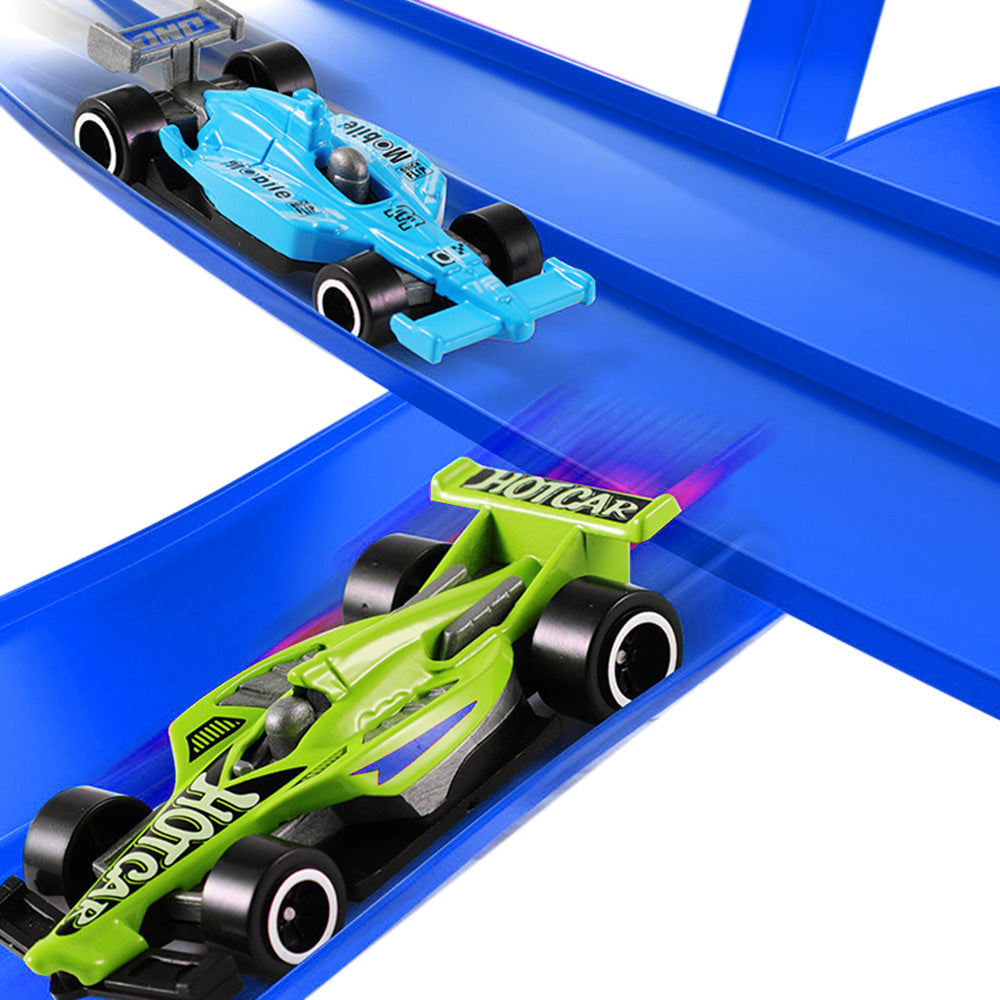 Car Racing Track Set Five Meter Race Track Dual Lane Gravity