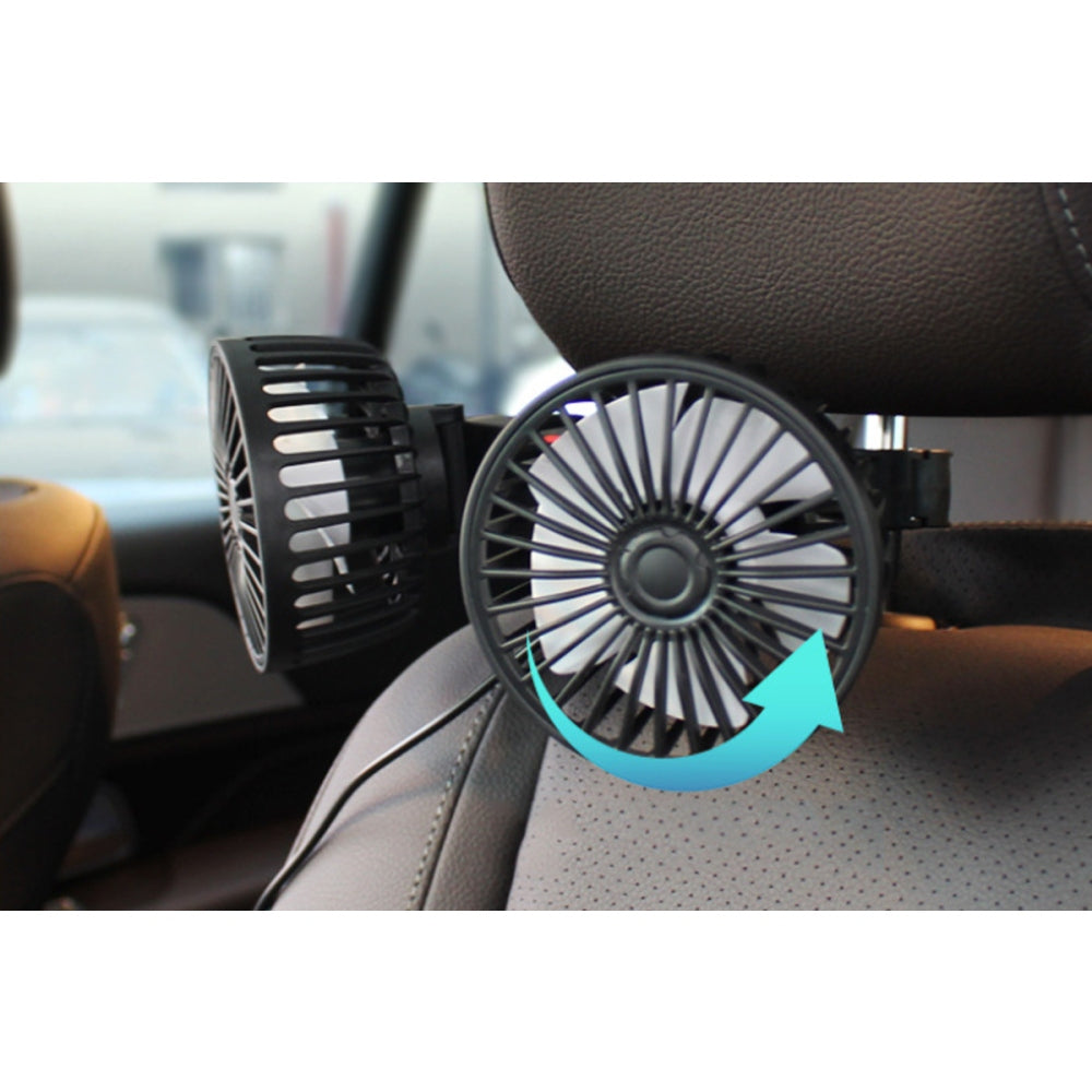 Rotation Air Cooling Fan Car Cooling Fan Car Back Rear Seat Dual Head Fan