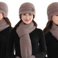 Winter Warm Earflap Hat Scarf Set for Elderly & Middle-Aged Ladies Women