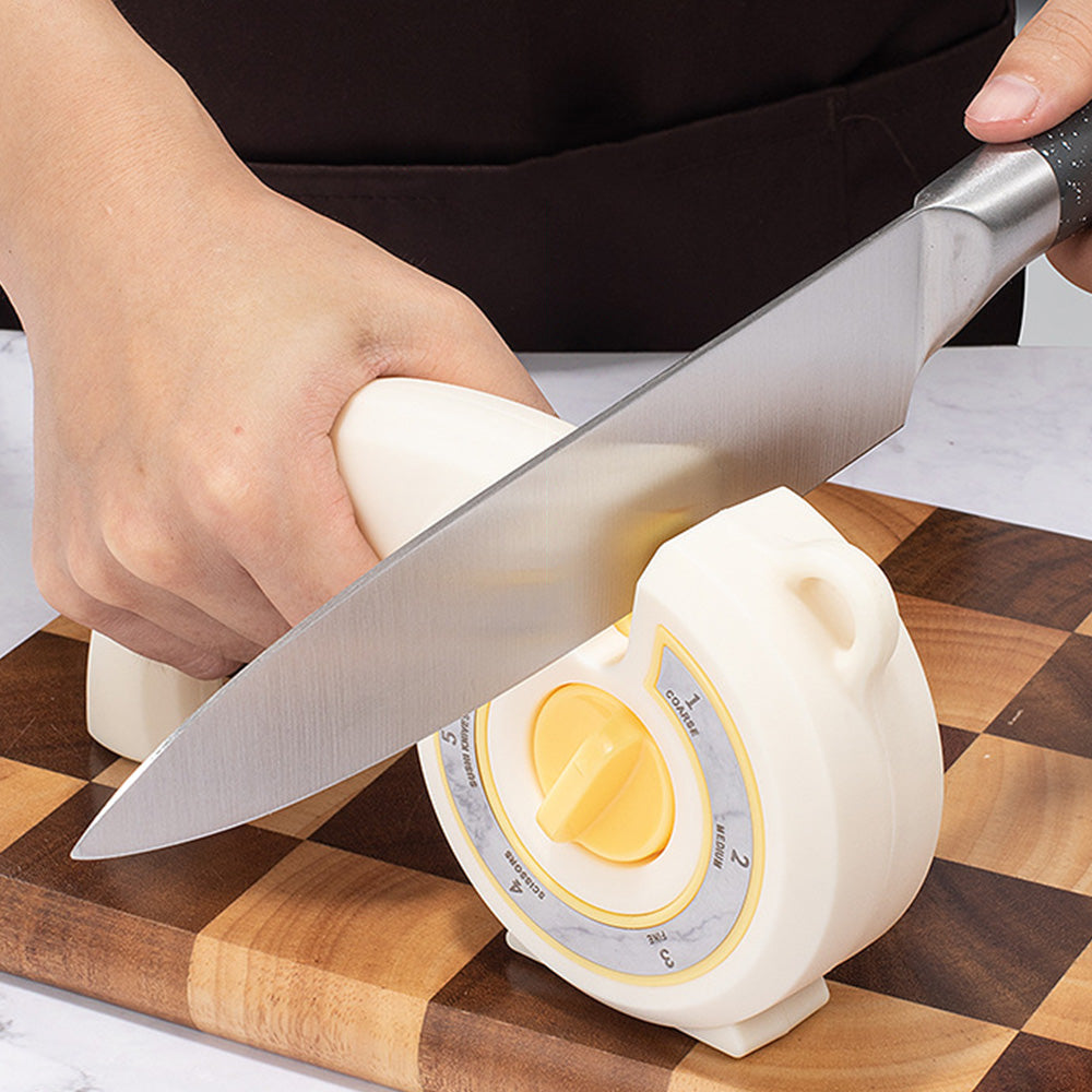6-in-1 Kitchen Knife Sharpener Multi-Use Rotary Knob for Home Use