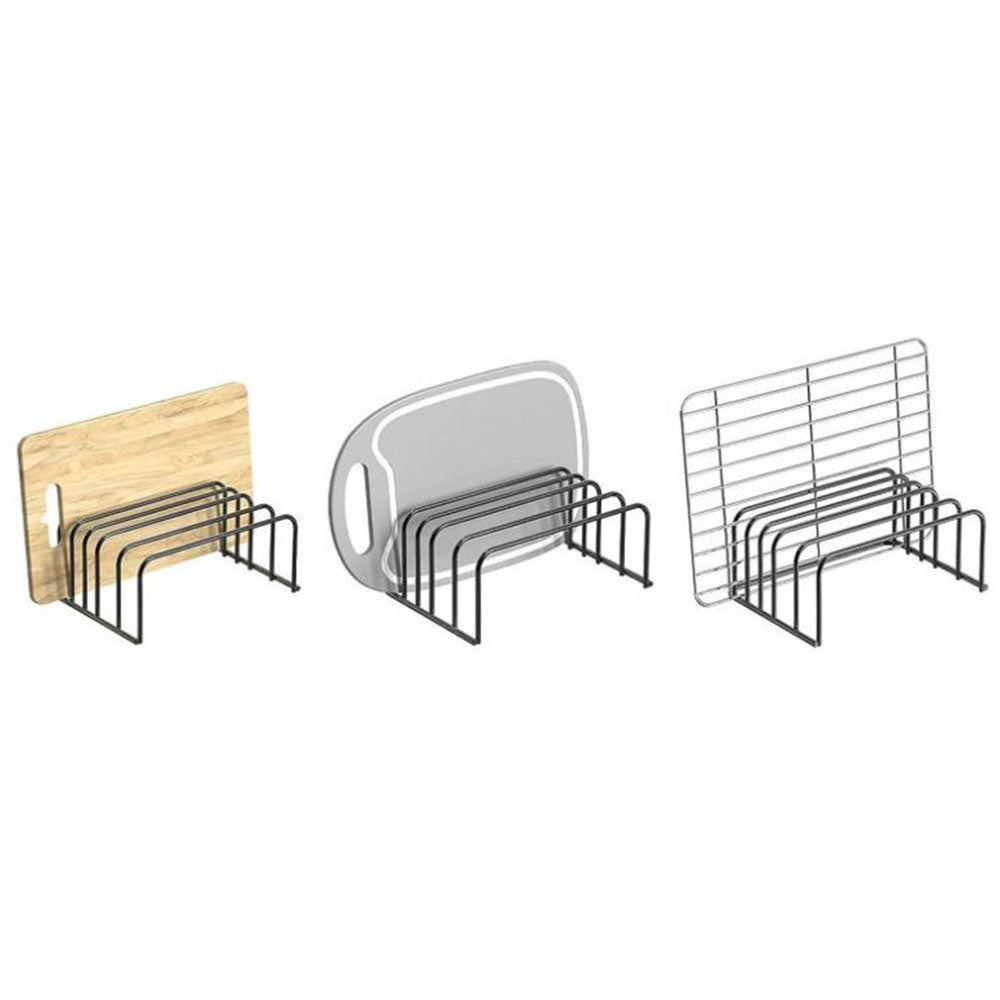 2Pcs Steel Cutting Board Organizers With 5 Slots Kitchen Cookware Organizer
