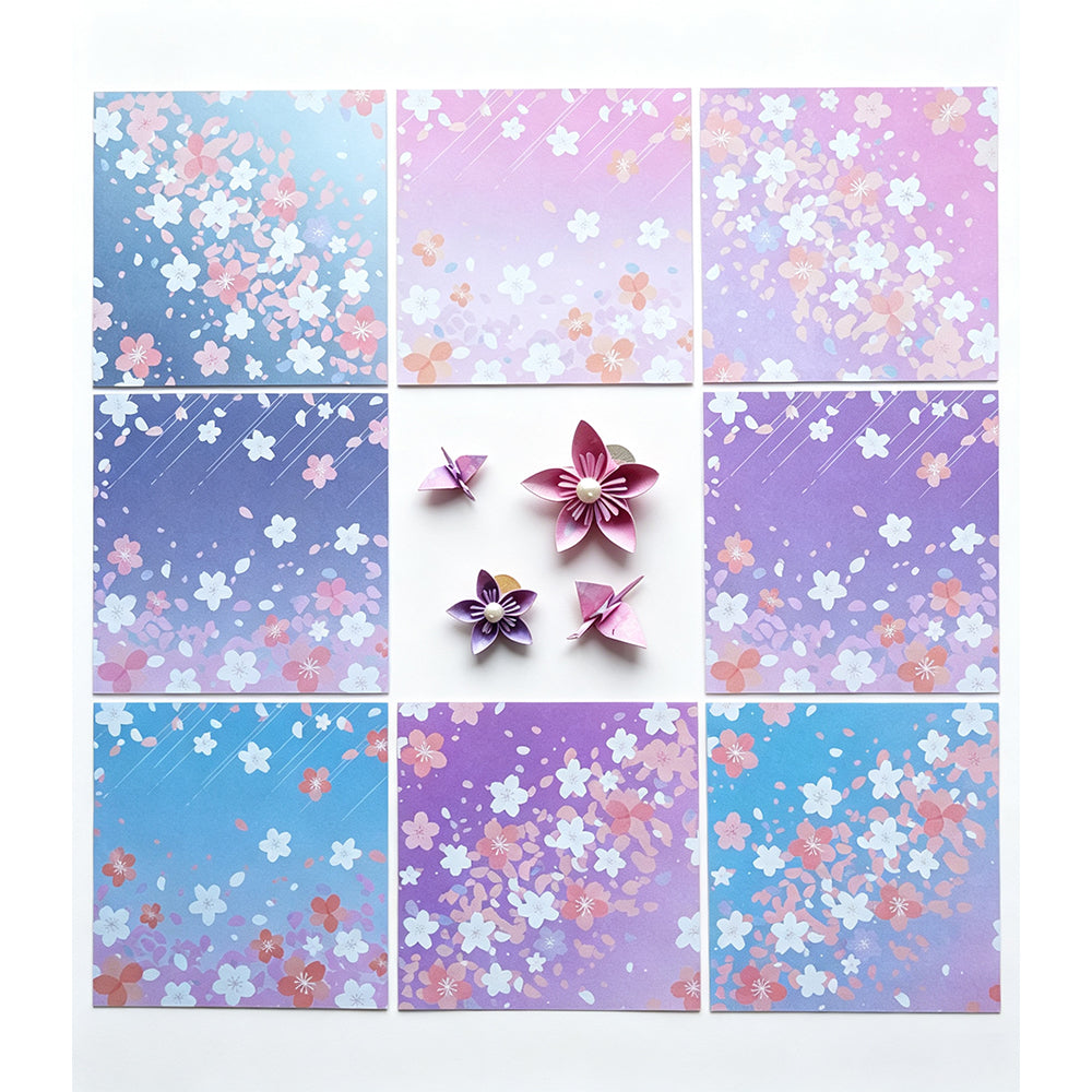 180 Sheets 12 Styles Japanese Sakura Origami Square Paper Craft Folding 15x15cm