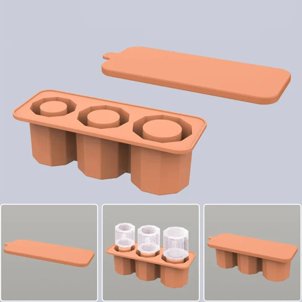 Ice Cube Tray for Stanley 30-40 Oz Tumbler Cup Silicone Ice Mold Maker with Lid