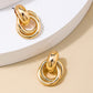 2 Pairs Women Geometric Dangle Drop Earrings Large Knot Design