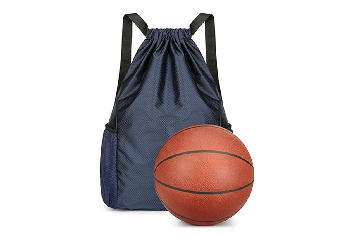 Sport Drawstring Backpack With 2 Pockets Large Capacity Basketball Bag