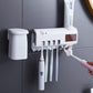 Toothbrush Holder UV Light Sterilizer Solar Powered USB Automatic Toothpaste Dispenser with 4 Toothbrush Slots