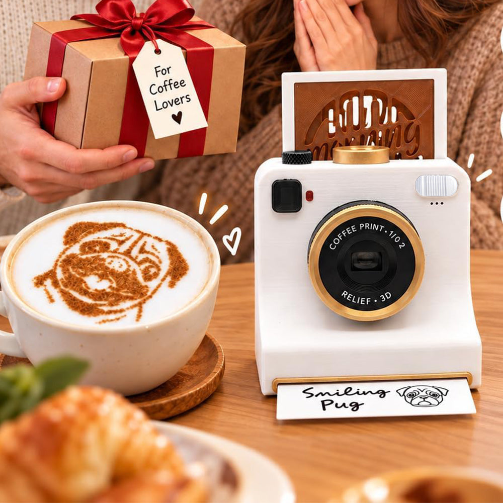 Retro Camera-Shaped Coffee Latte Art Stencil Tool for Home Cafe Barista Gift-Style 1
