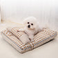 Plaid Pattern Removable Rectangular Pet Bed Sofa With Pillow