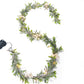 Christmas Mistletoe Rattan with Lamp String Artificial Mistletoe Leaves Berries String