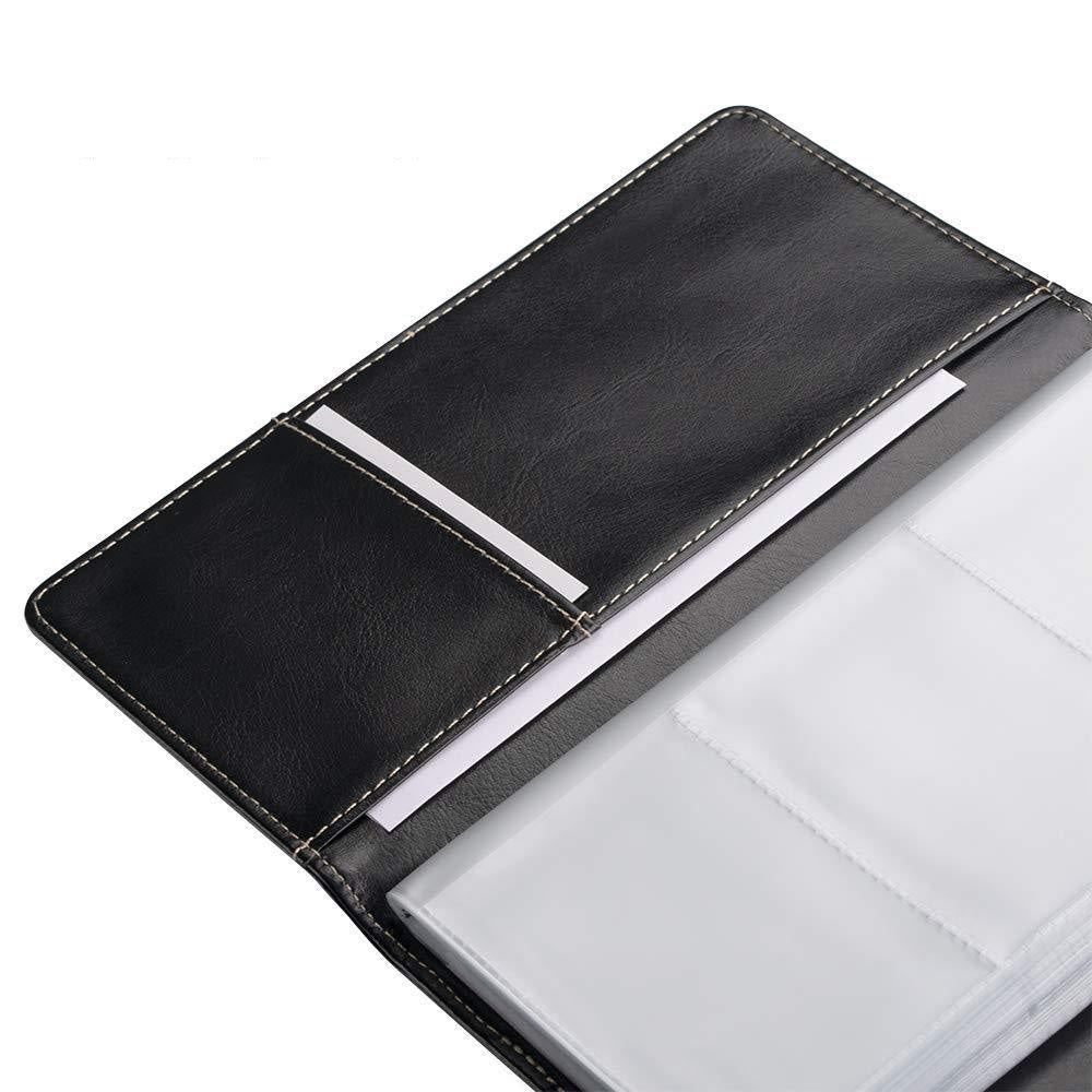 Portable Leather Business Card Holder Album 120-Slot Capacity