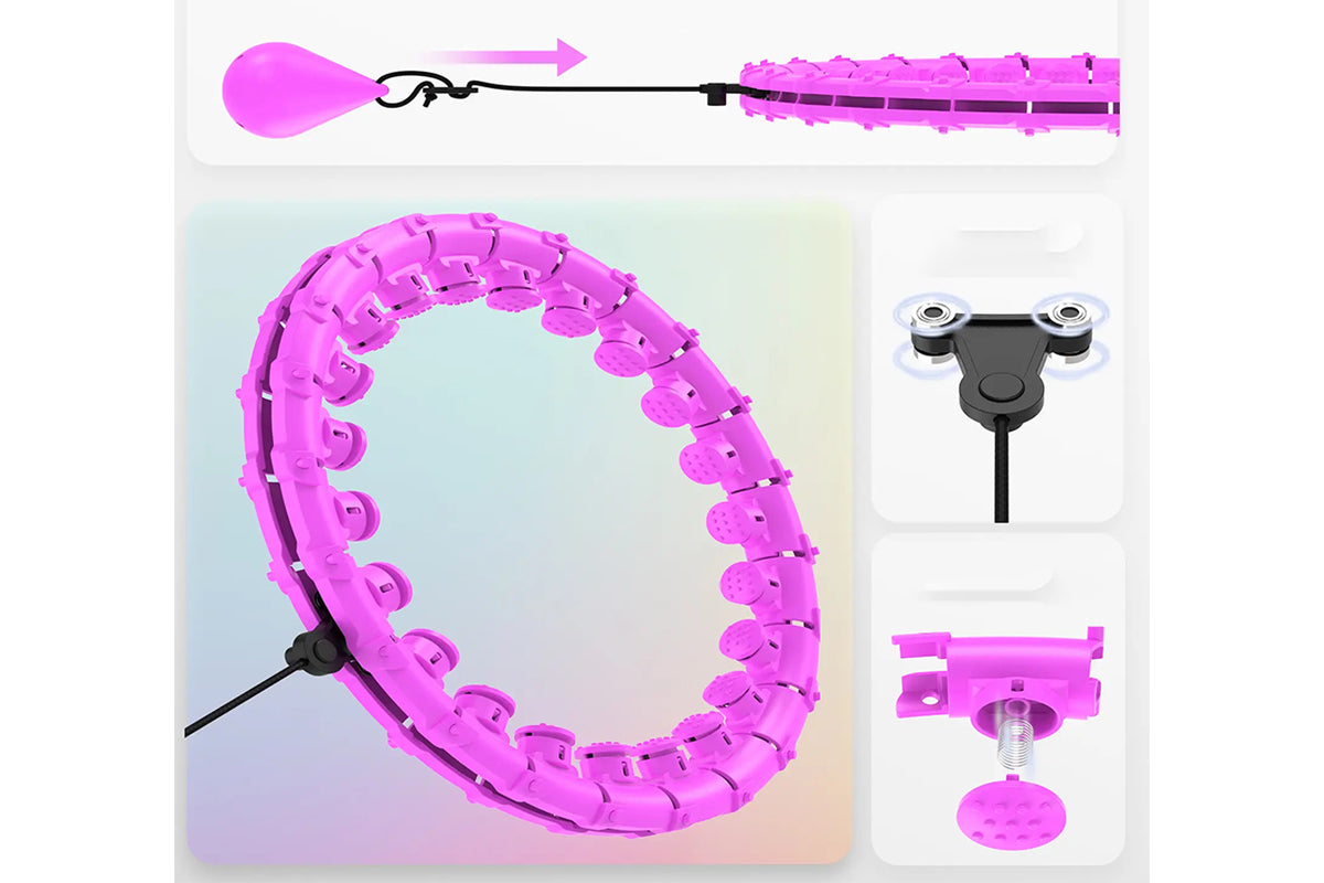 32 Section Detachable Weighted Hula Hoop Adjustable 26 to 58 Inches