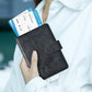 Passport Holder RFID Blocking Leather Cover Wallet With Closure For Travel Essentials