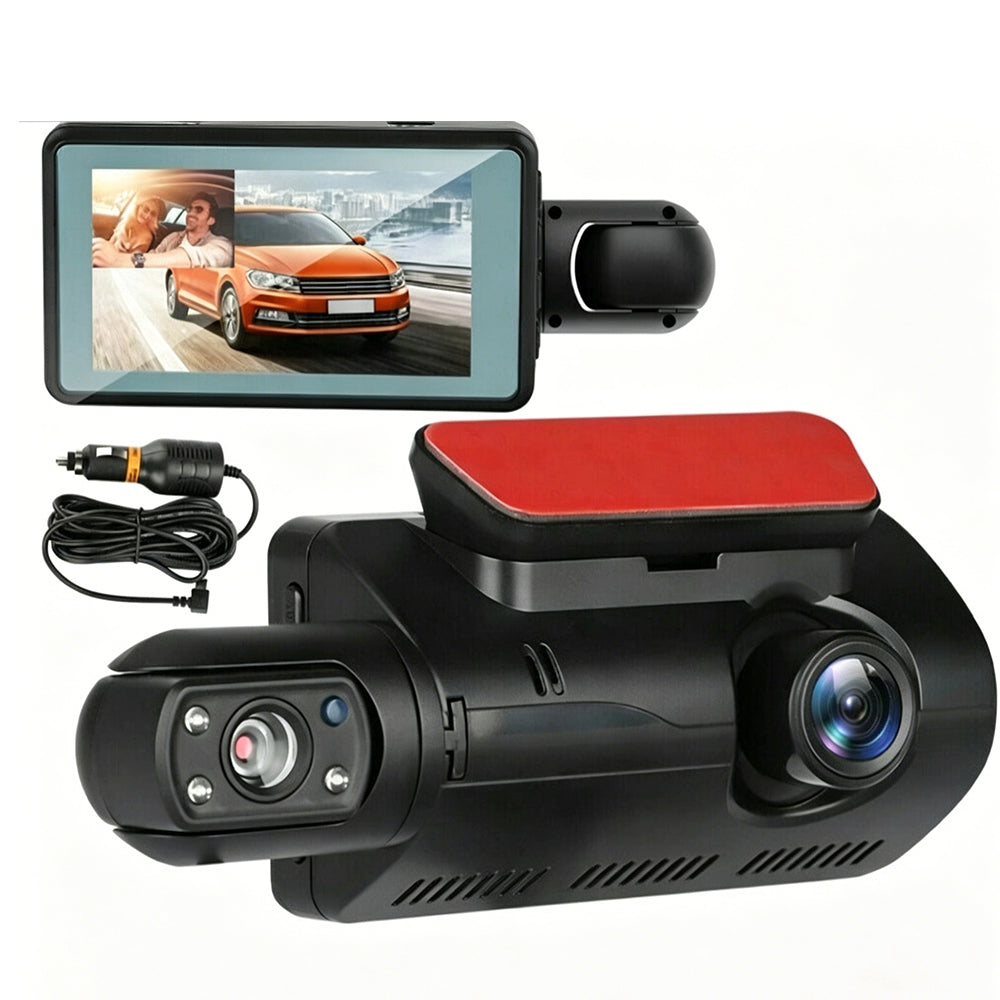 3 Inch Dash Cam Dual Lens Front and Rear for Vehicle Video Recorder Camera