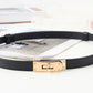 Skinny Belts for Women Dresses PU Leather Adjustable Waist Belt for Pants Jeans