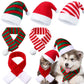 6-Pieces Pet Cat Dog Christmas Hat with Scarf Pet Christmas Costume Outfit Set