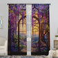 2Pcs Stained Glass Flower Wisteria Printed Curtain for Home Decor