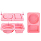 3Pcs Reusable Silicone Snack Container with Lid Dual Compartment Food Box for Salad