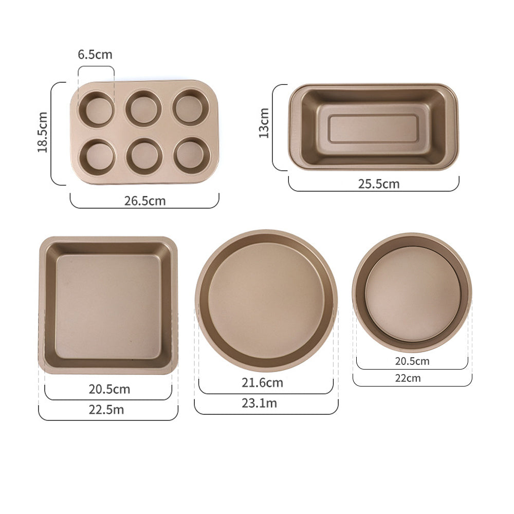 5Pcs Bakeware  Nonstick Oven Pan Set