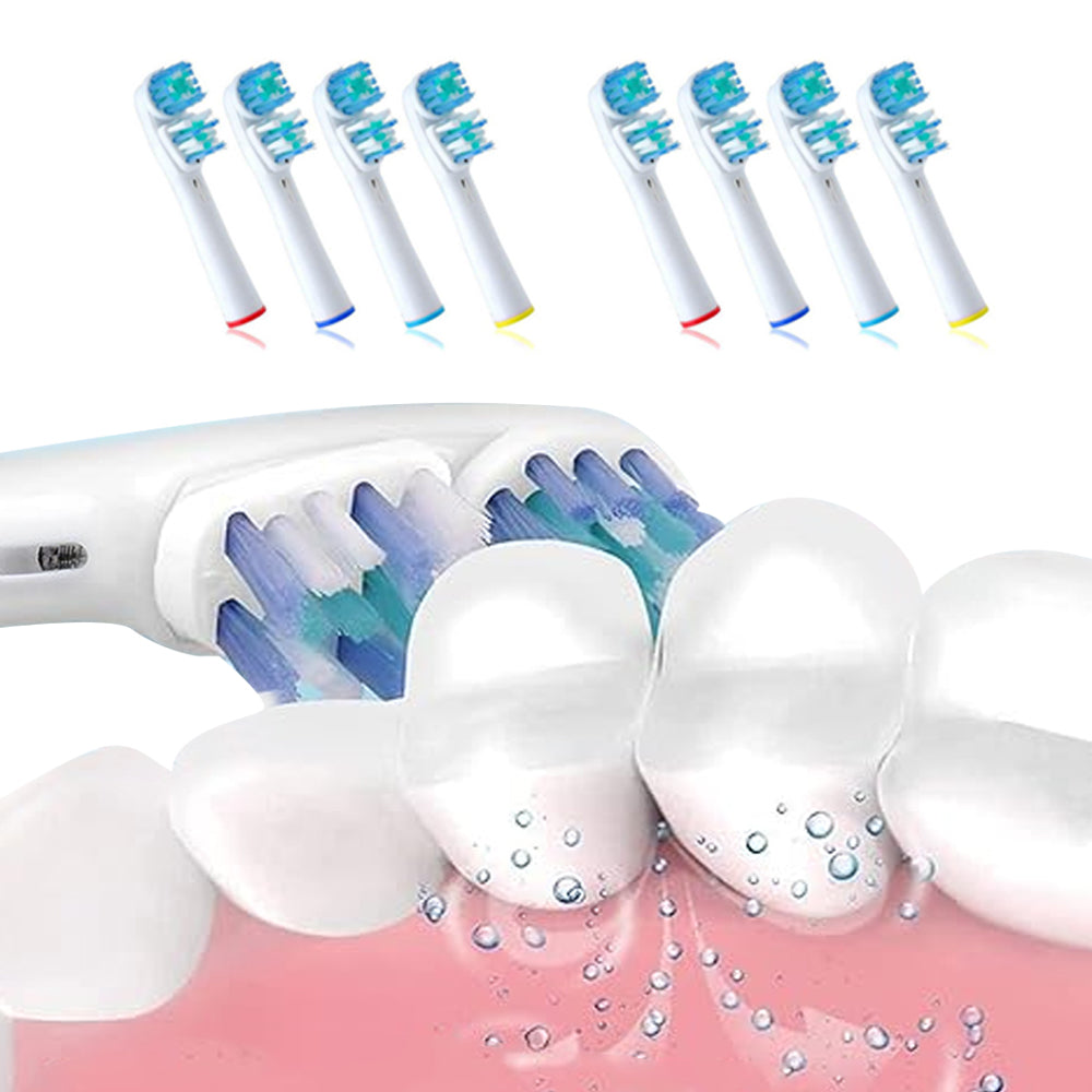 8 Pack Dual Clean Replacement Brush Heads Compatible with Oral-B Electric Toothbrush