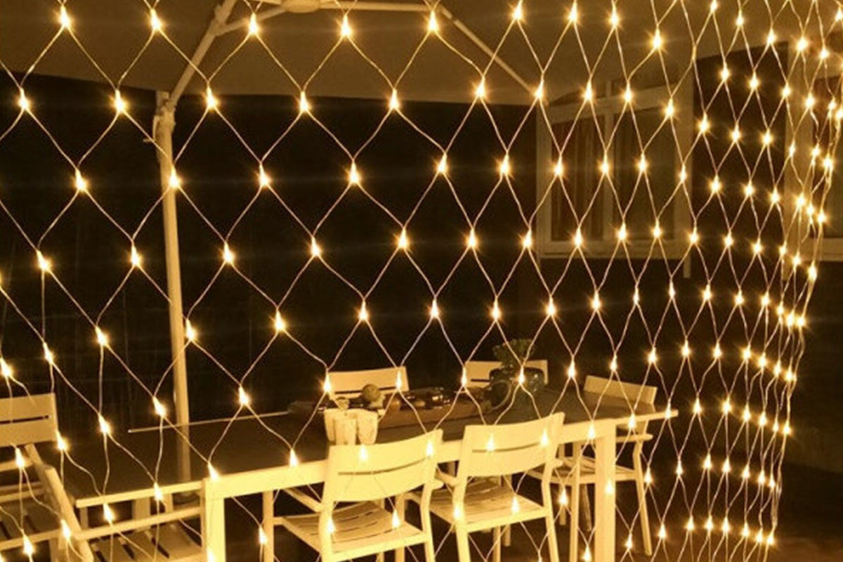 Outdoor Christmas Net Lights LED String Lights for Holiday Wedding Party Garden Decoration-Warm White