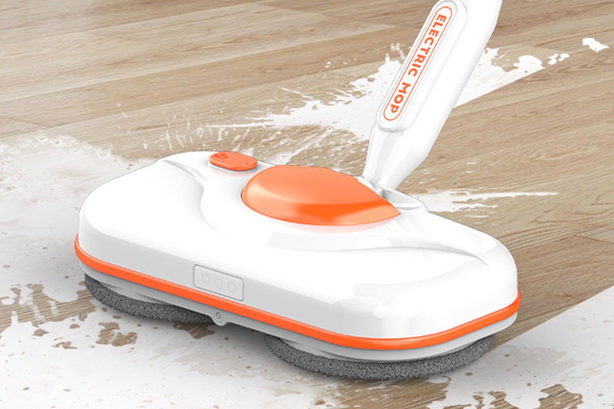Cordless Electric Spin Mop with LED Light Water Sprayer and 750ML Large Water Tank