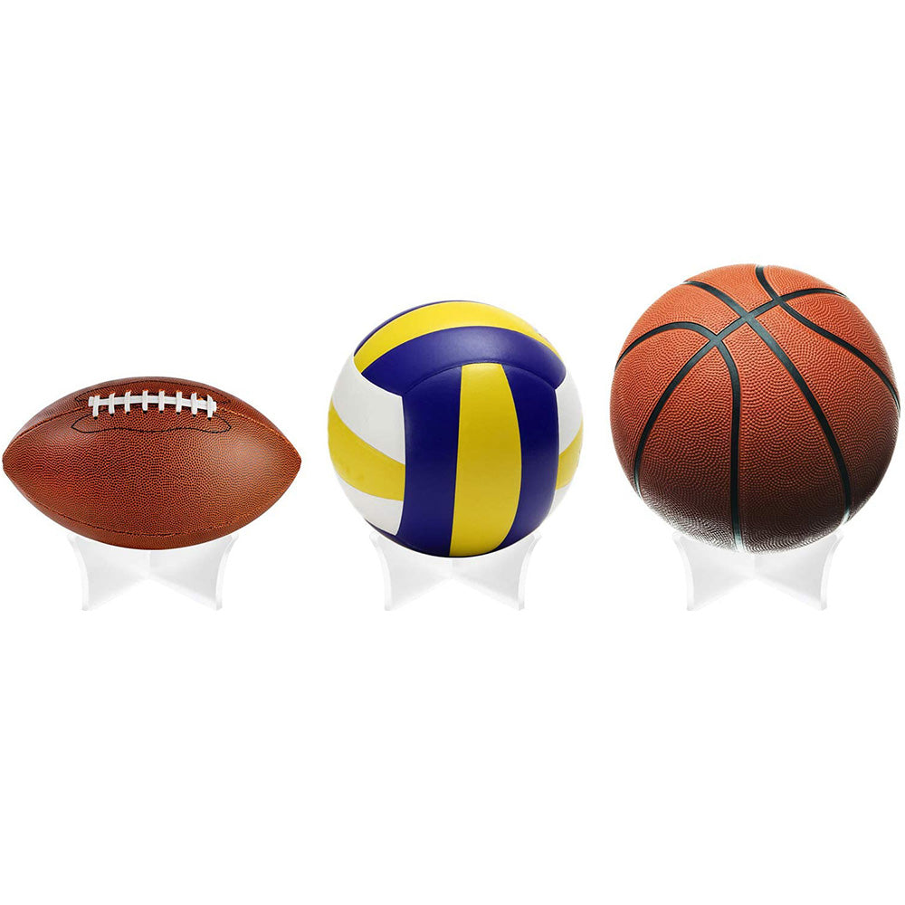 5-Pack Acrylic Ball Display Stands - Clear Sports Ball Holder for Basketball/Football