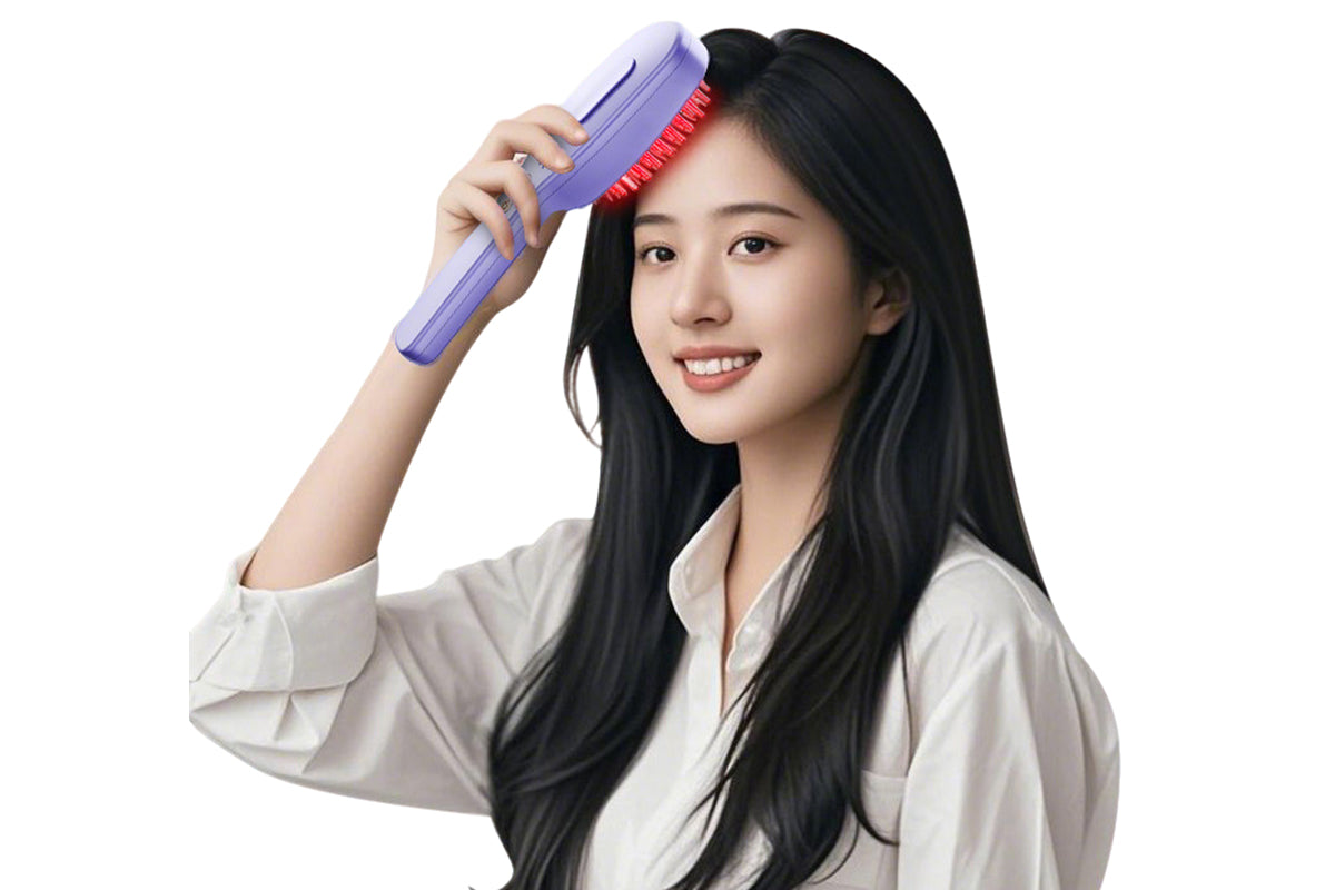 Scalp Massage Comb with Red and Blue Light