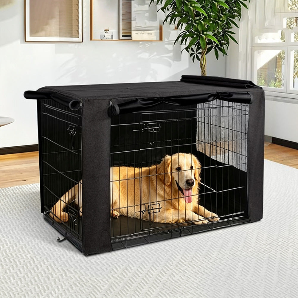 Breathable Oxford Fabric Dog Crate Cover with Front and Side Zipper Doors