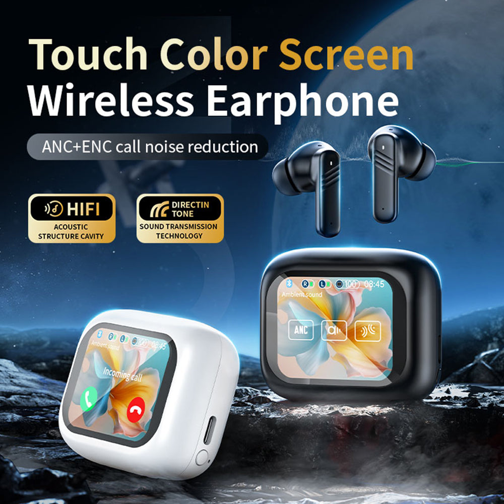 Bluetooth 5.4 Wireless Earbuds with ANC ENC Noise Cancelling and Touch Control