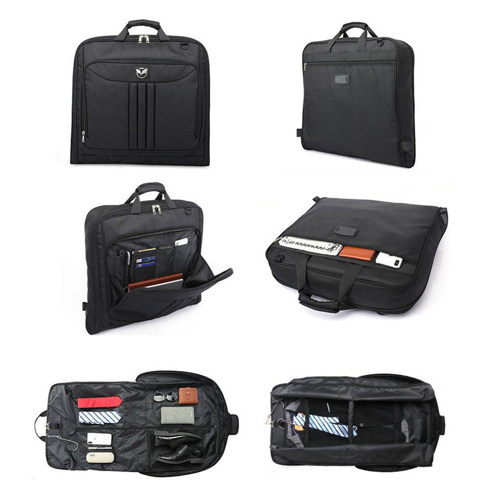 Water-resistant Foldable Garment Bag for Travel with Hanger Detachable Shoulder Strap