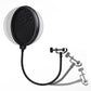 Double Layer Microphone Pop Filter Shield Round Shape Mic Mask for Studio Recording