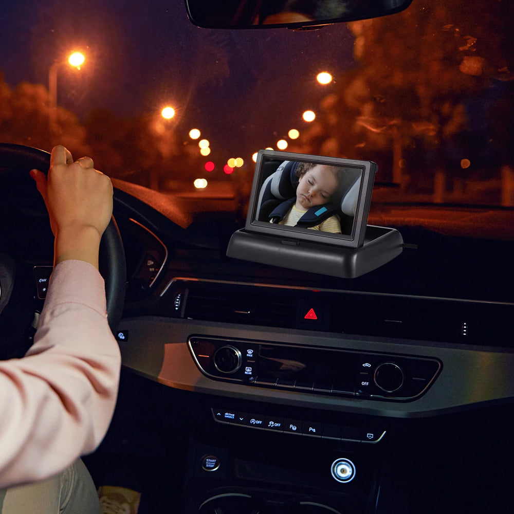 Kids Car Camera with 4.3 Inch Folding Monitor