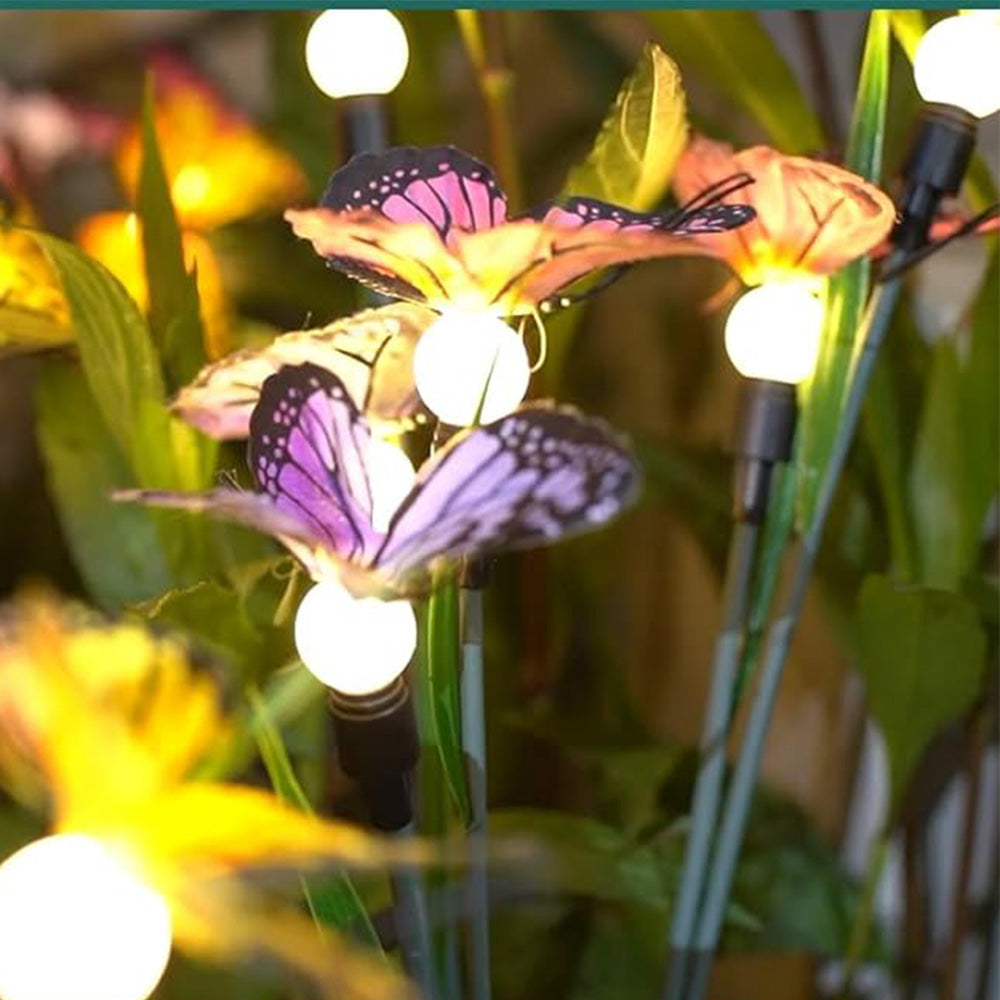 Solar Butterfly Garden Lights with 12 Stems for Outdoor Decor – IP65 Waterproof, Vibrant Illumination