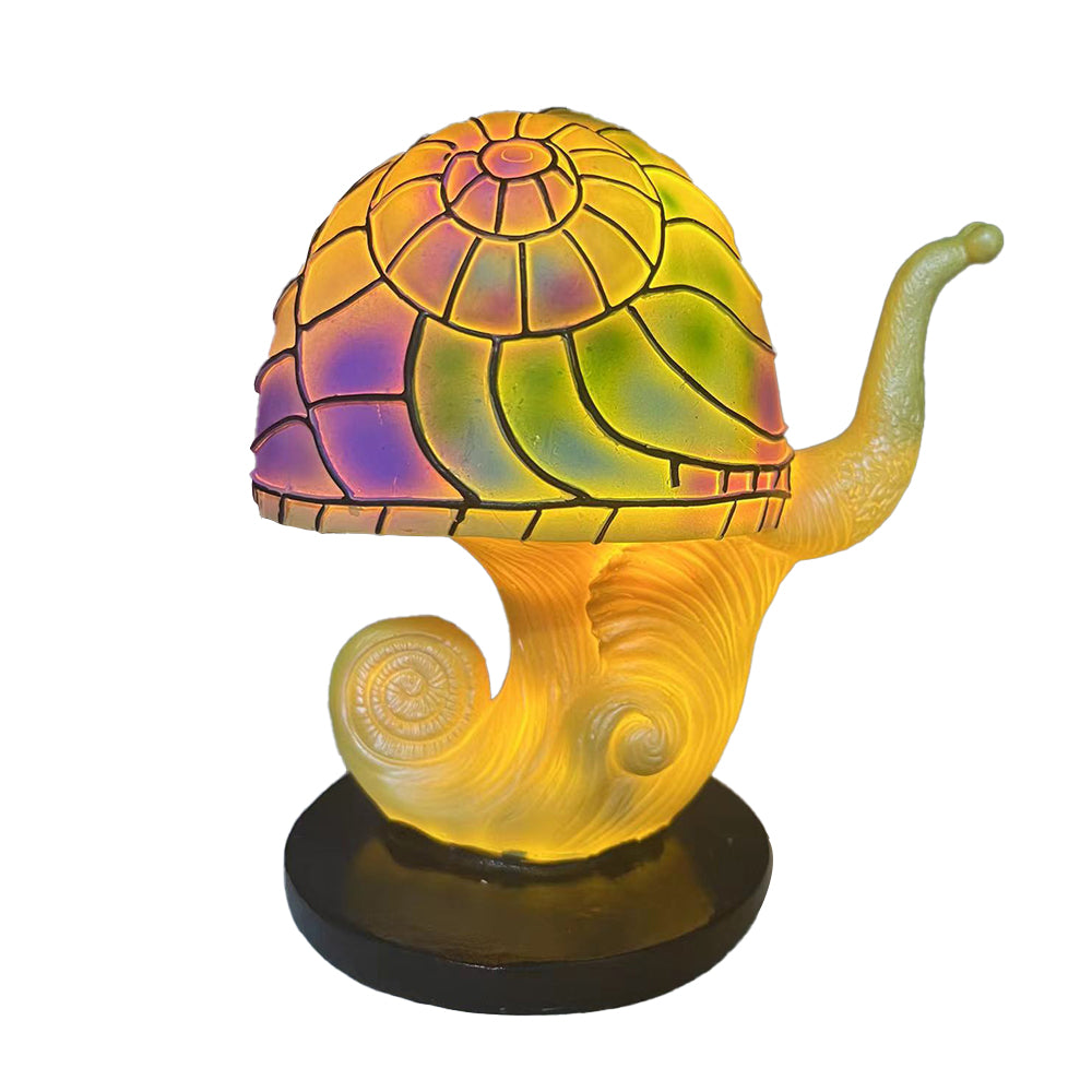 Bohemian Resin Painting Glass Mushroom Table Lamps