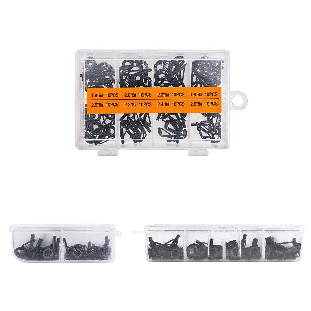 80Pcs Set Fishing Rod Eyelet Repair Kit Fishing Rod Tips for Freshwater Saltwater