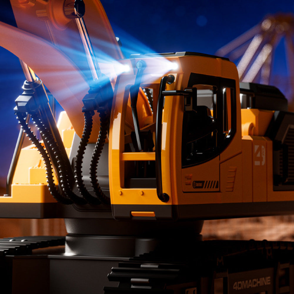 3-in-1 RC Excavator Toy 2.4G Remote Control Digger with 3 Work Heads