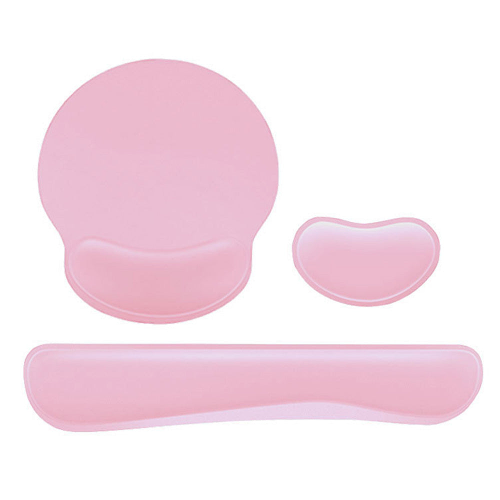 3Pcs Gaming Mouse Pad Mouse Pad with Wrist Rest Circle Curved Ergonomic Mousepad