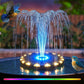 Solar Fountain with 8 Nozzles Colorful LED Lights for Bird Bath Garden Pool