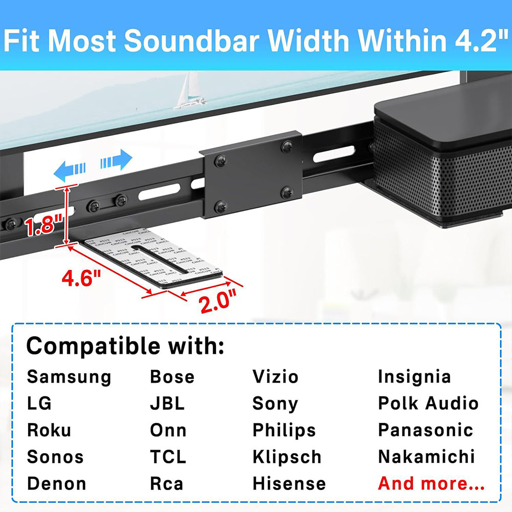 Adjustable TV Wall Bracket Soundbar Mount Holder for Samsung Vizio/Bose LG