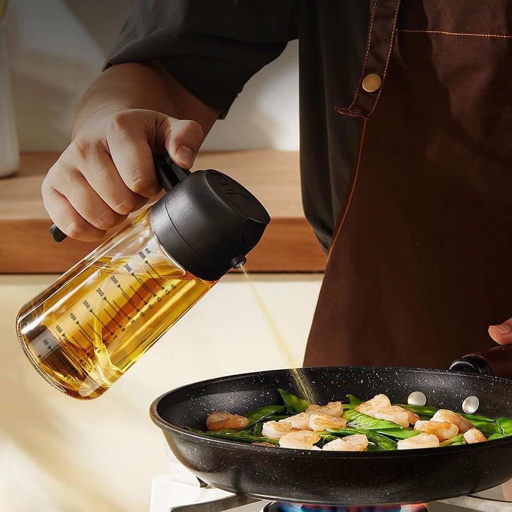Oil Sprayer Bottle 470ml Glass for Cooking Olive Oil Dispenser Kitchen Gadgets