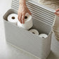 Foldable Fabric Toilet Paper Storage Bin with Lid Organizer Box for Tissue Rolls