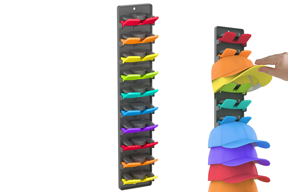 Hat Organizer Built In Spring Clips For Baseball Caps Wall Mount Closet Hat Rack Holder